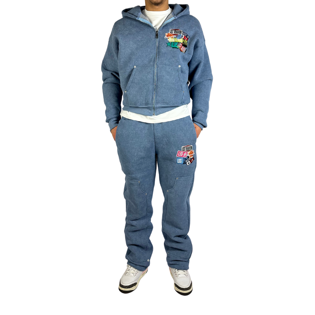 Skyler - Box Fit Zip-Up Blue