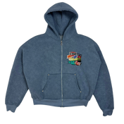 Skyler - Box Fit Zip-Up Blue