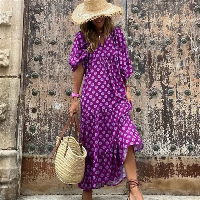 Robe Boho Belle à Manches Bouffantes – Ontketen Je Boho Chic &amp; Elegantie 🌸 