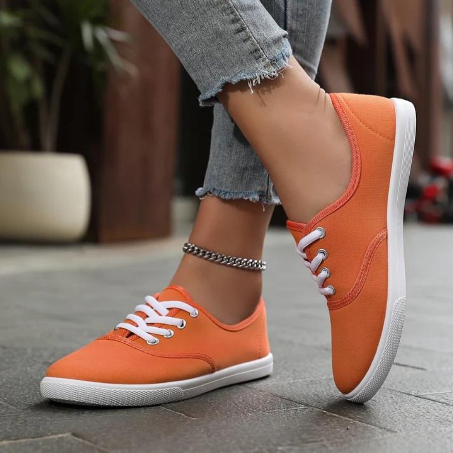 Adalyn - Wit canvas sneakers - ShanovaShanova