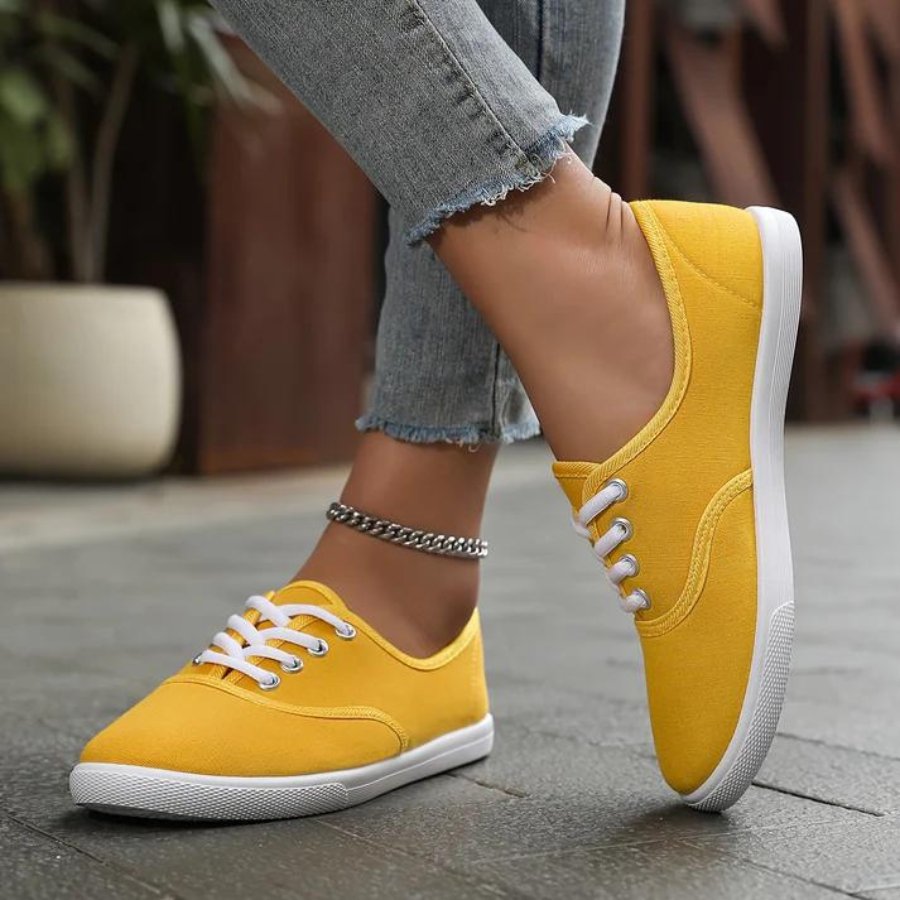 Adalyn - Wit canvas sneakers - ShanovaShanova