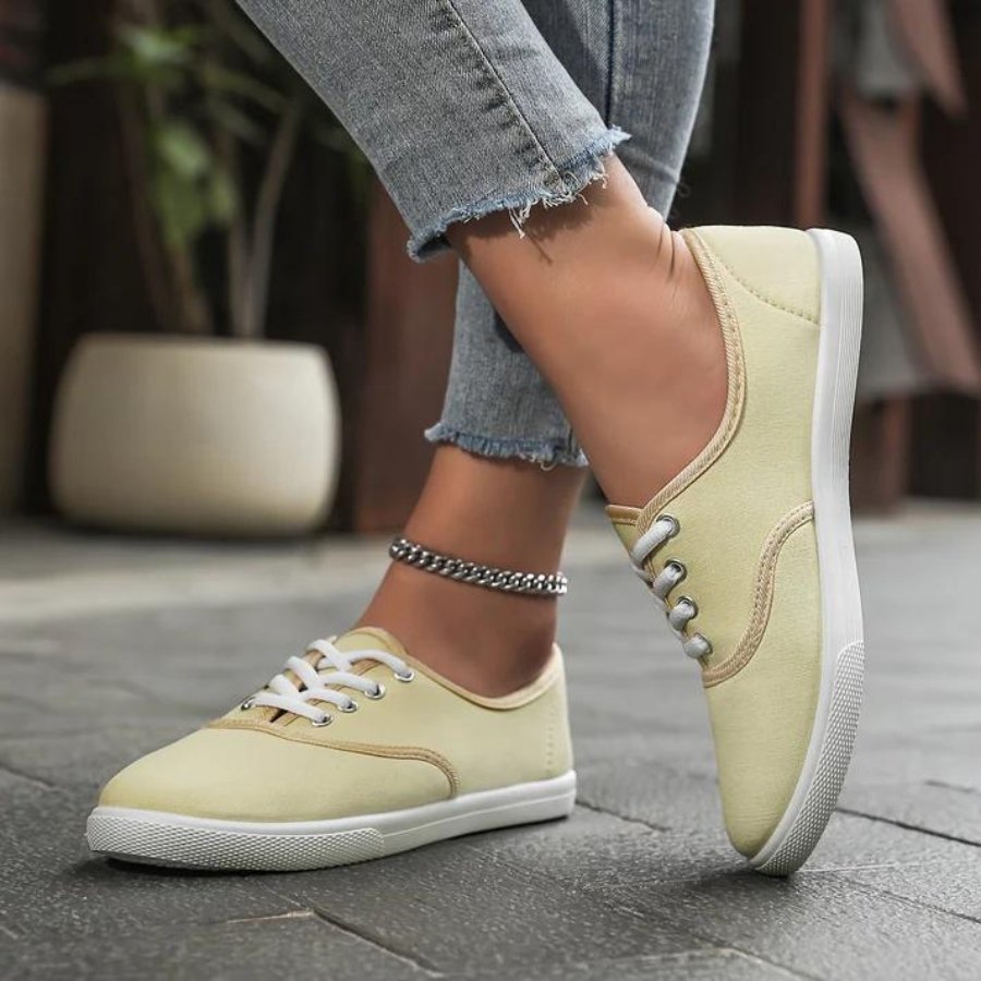 Adalyn - Wit canvas sneakers - ShanovaShanova