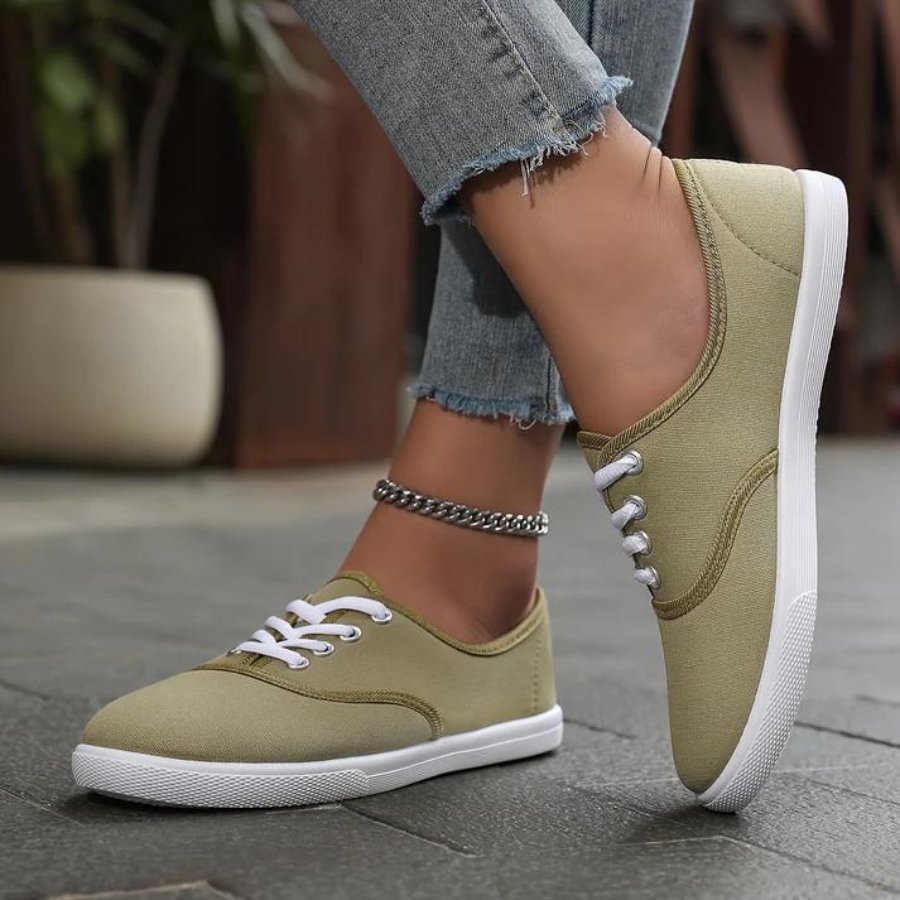 Adalyn - Wit canvas sneakers - ShanovaShanova