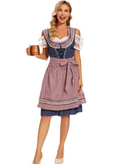 Berta - Oktoberfest Jurk - Geruit Schort - Katoen - ShanovaShanova