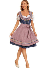 Berta - Oktoberfest Jurk - Geruit Schort - Katoen - ShanovaShanova