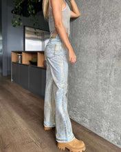 Brush Silver Metal Baggy Jeans - ShanovaShanova