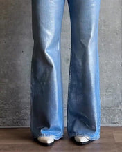 Brush Silver Metal Baggy Jeans - ShanovaShanova