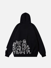 Cartoon Printed Streetwear Hoodie - ShanovaShanova