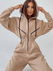 Comfy Trainingspak Jumpsuit met Capuchon en Zakken - ShanovaShanova