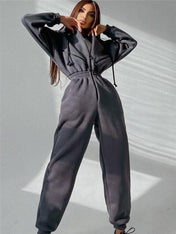 Comfy Trainingspak Jumpsuit met Capuchon en Zakken - ShanovaShanova