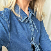 Denim Top Met Strikjes | Casual Cute - ShanovaShanova