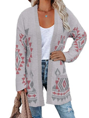 Elisa - Aztec Knit Cardigan - Lange Damesvest - Boho Stijl - Zachte Stof - ShanovaShanova