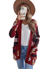 Elisa - Aztec Knit Cardigan - Lange Damesvest - Boho Stijl - Zachte Stof - ShanovaShanova