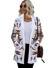 Elisa - Aztec Knit Cardigan - Lange Damesvest - Boho Stijl - Zachte Stof - ShanovaShanova