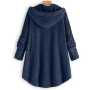 Eveline - Teddy Damesvest met Capuchon en Knopen - Warme Oversized Fleece - ShanovaShanova