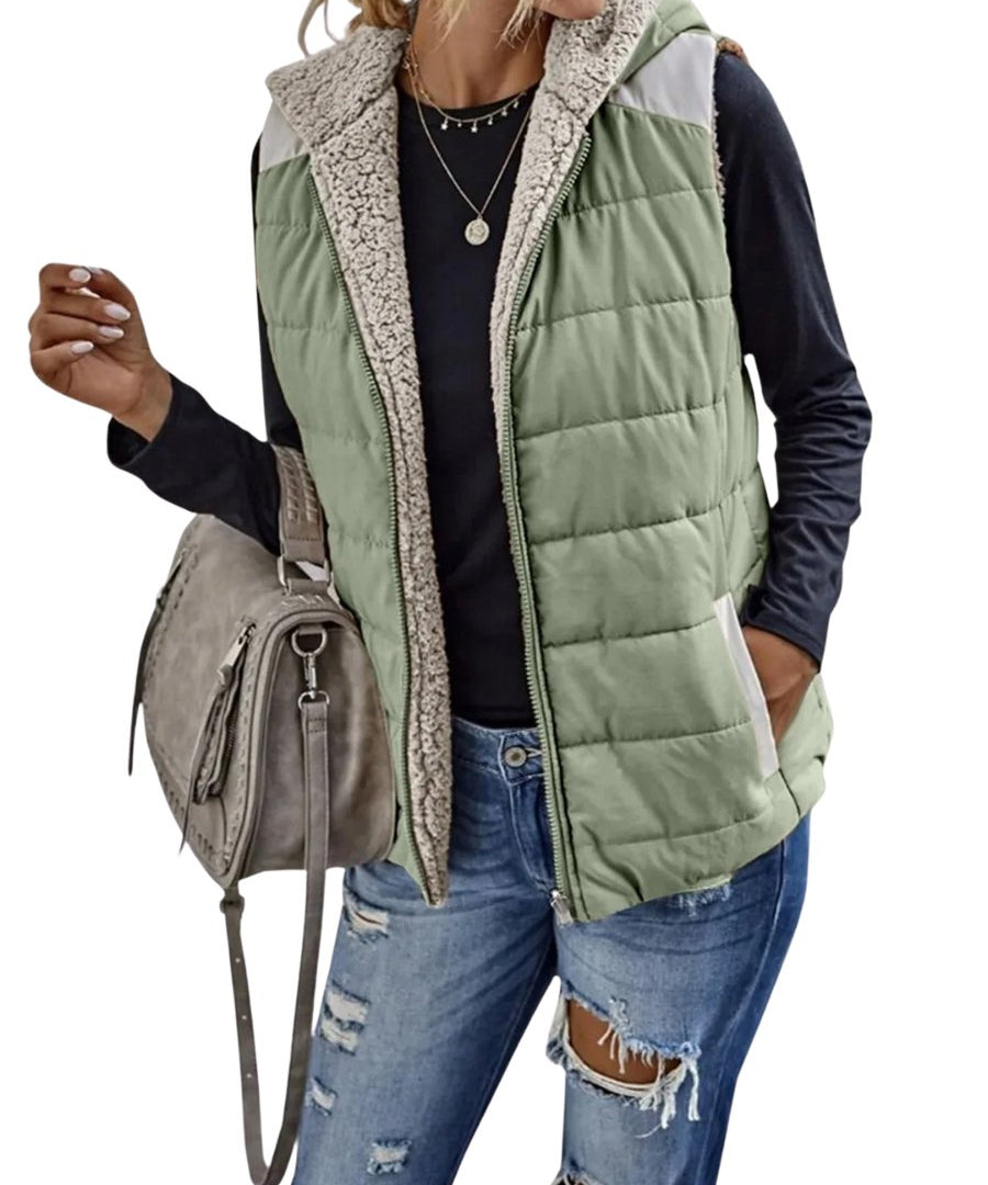 Fleur - Sherpa Voering Bodywarmer Dames - Gewatteerd - Regular Fit - Lichtgewicht - Herfst Winter - ShanovaShanova