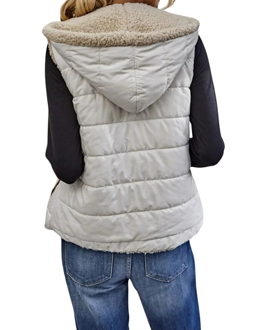 Fleur - Sherpa Voering Bodywarmer Dames - Gewatteerd - Regular Fit - Lichtgewicht - Herfst Winter - ShanovaShanova