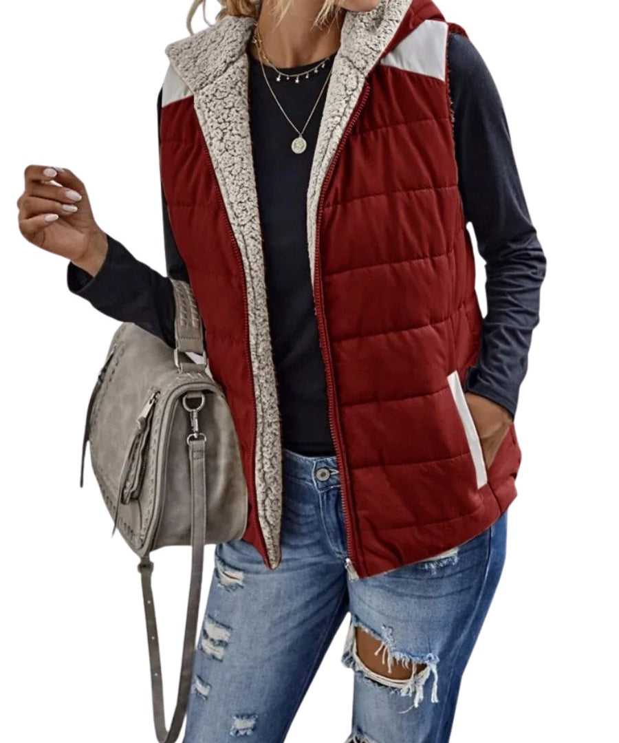 Fleur - Sherpa Voering Bodywarmer Dames - Gewatteerd - Regular Fit - Lichtgewicht - Herfst Winter - ShanovaShanova