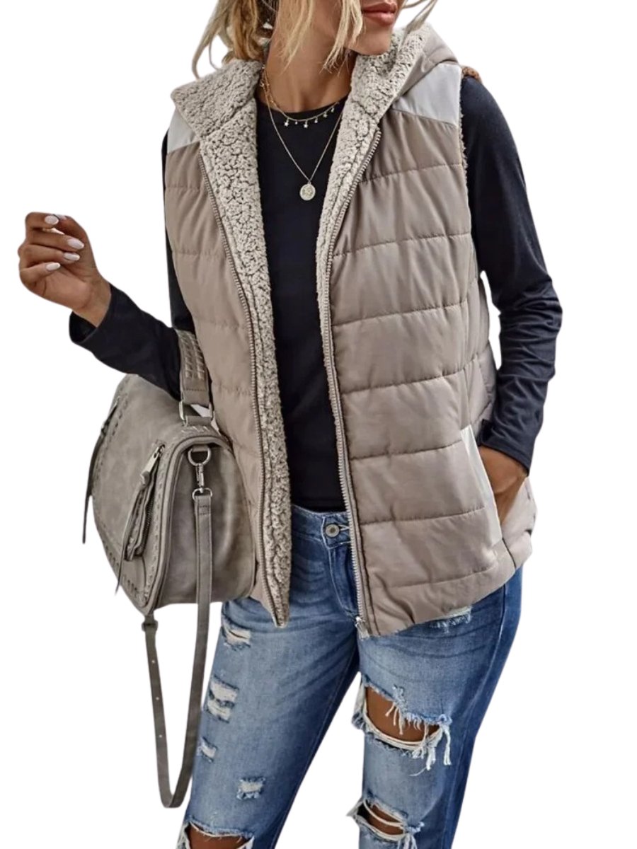 Fleur - Sherpa Voering Bodywarmer Dames - Gewatteerd - Regular Fit - Lichtgewicht - Herfst Winter - ShanovaShanova