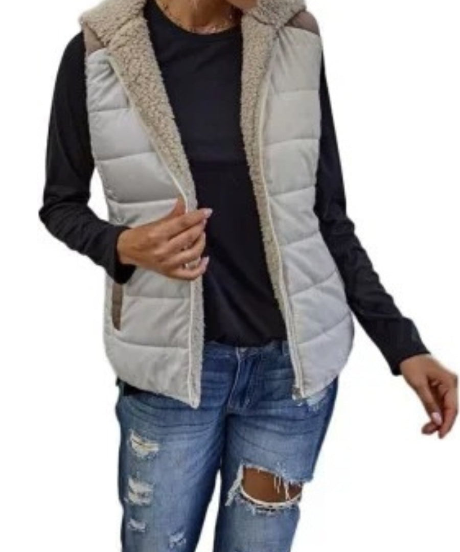 Fleur - Sherpa Voering Bodywarmer Dames - Gewatteerd - Regular Fit - Lichtgewicht - Herfst Winter - ShanovaShanova