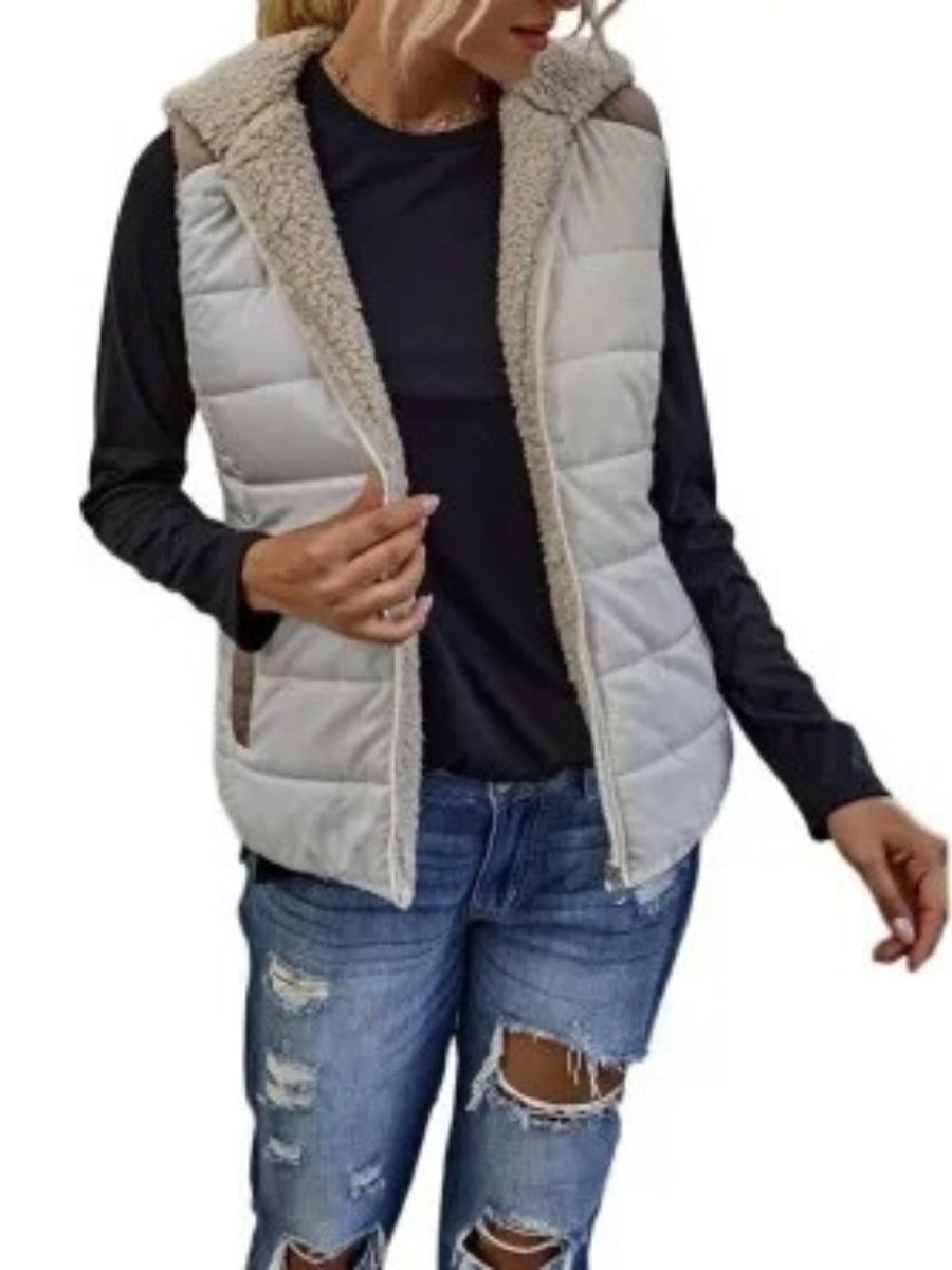 Fleur - Sherpa Voering Bodywarmer Dames - Gewatteerd - Regular Fit - Lichtgewicht - Herfst Winter - ShanovaShanova