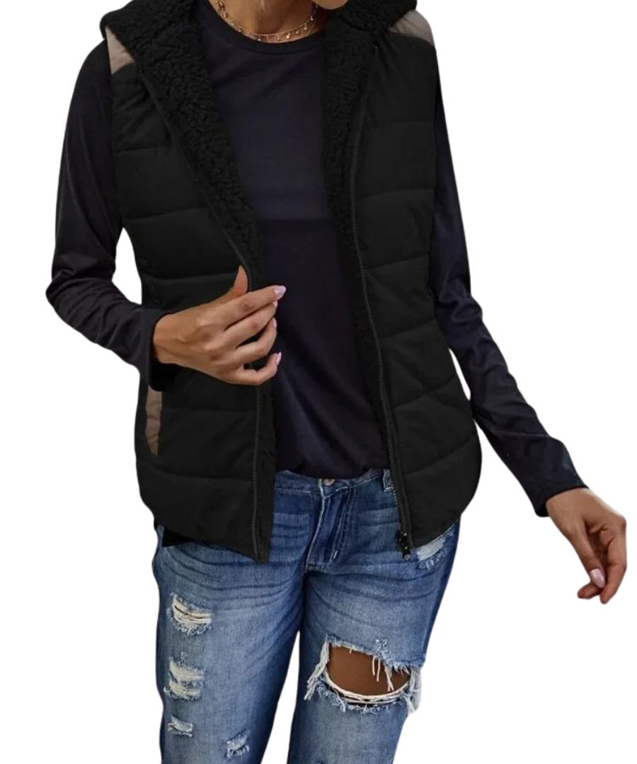 Fleur - Sherpa Voering Bodywarmer Dames - Gewatteerd - Regular Fit - Lichtgewicht - Herfst Winter - ShanovaShanova