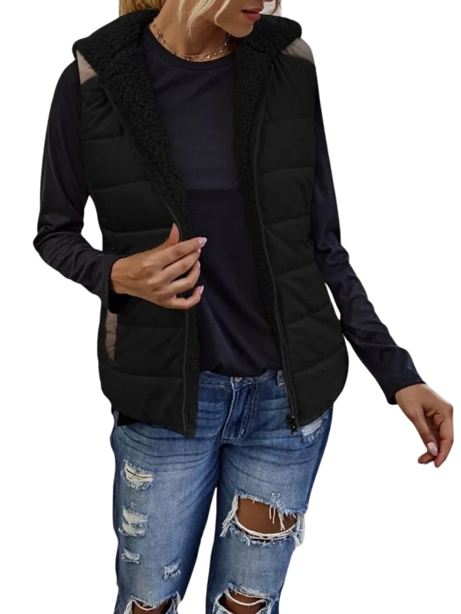 Fleur - Sherpa Voering Bodywarmer Dames - Gewatteerd - Regular Fit - Lichtgewicht - Herfst Winter - ShanovaShanova