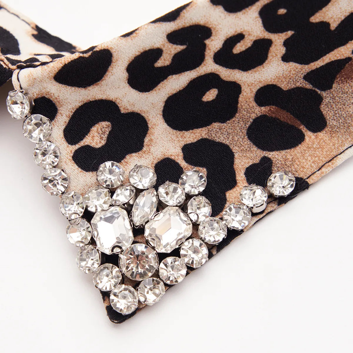 Leopard Rhinestone False Collar