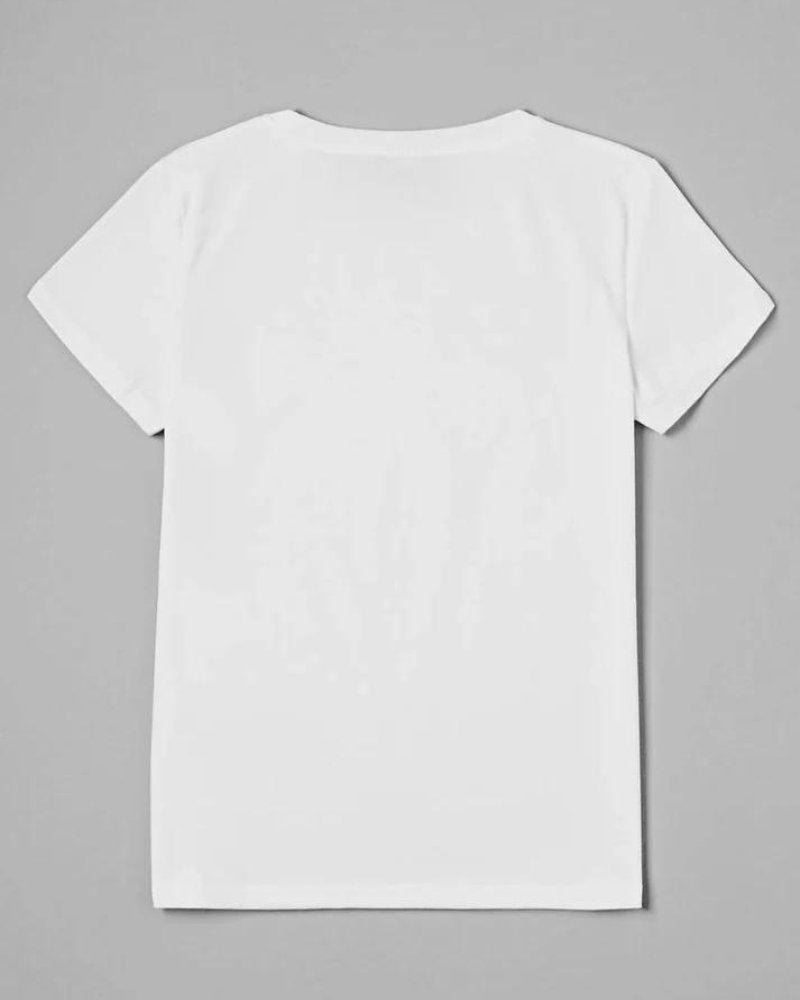 Melody - Casual wit T shirt met lipprint - ShanovaShanova