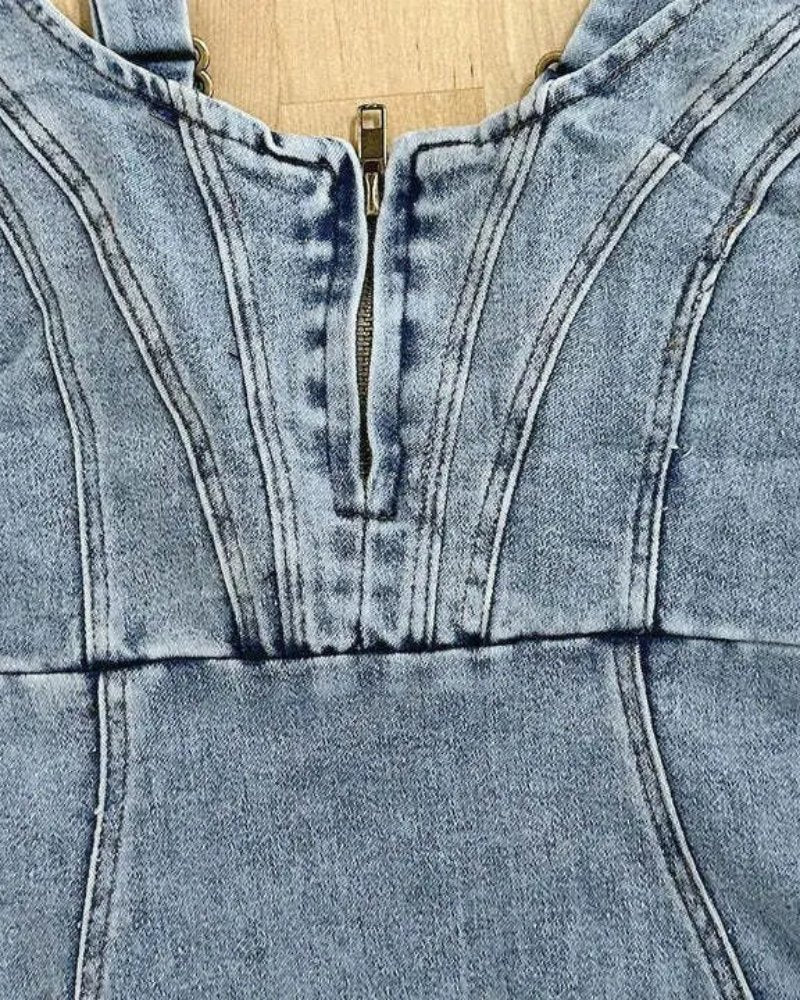 Raya – Denim jurk met verstelbare bandjes - ShanovaShanova