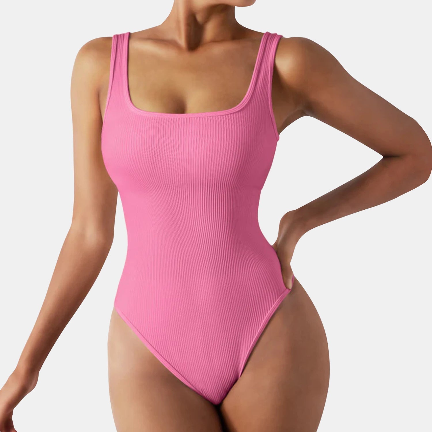 Ribbed Tank Cheeky Shapewear Bodysuit - ShanovaShanova