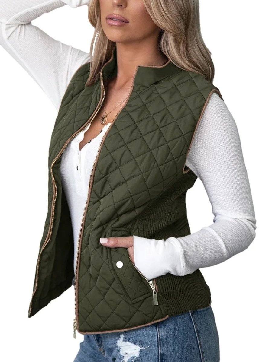 Sophie and Co - Gewatteerde Dames Bodywarmer - Diamantstiksels - Regular Fit - Polyester - Herfst Lente Essentials - ShanovaShanova