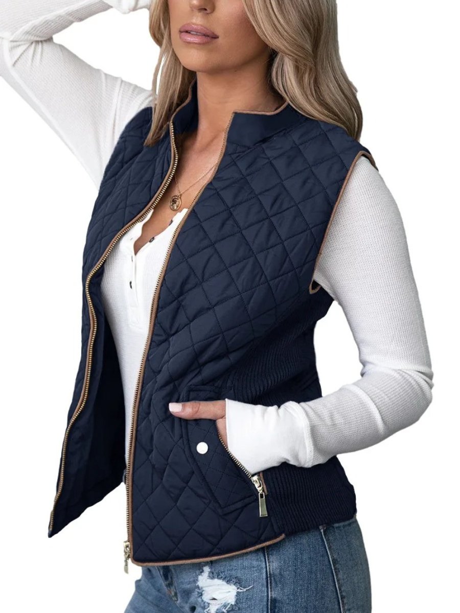 Sophie and Co - Gewatteerde Dames Bodywarmer - Diamantstiksels - Regular Fit - Polyester - Herfst Lente Essentials - ShanovaShanova