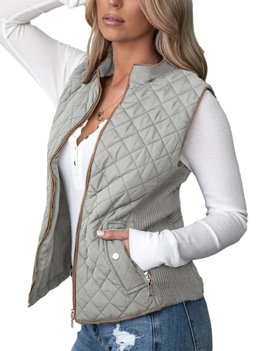 Sophie and Co - Gewatteerde Dames Bodywarmer - Diamantstiksels - Regular Fit - Polyester - Herfst Lente Essentials - ShanovaShanova