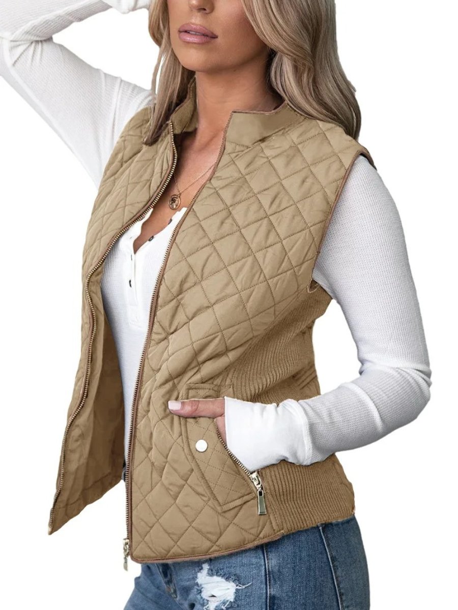 Sophie and Co - Gewatteerde Dames Bodywarmer - Diamantstiksels - Regular Fit - Polyester - Herfst Lente Essentials - ShanovaShanova