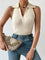 Summer V - Neck Ribbed Knit Crop Top - Sleeveless Turndown Collar in 10 Colors - ShanovaShanova