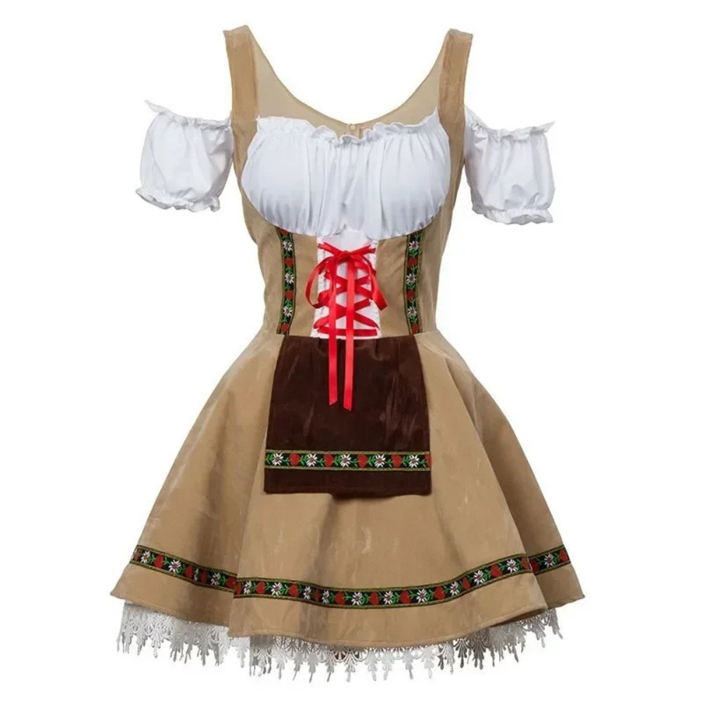 Tatjana - Oktoberfest Dirndl Jurk - Kanten Rok - Korsetlint - ShanovaShanova