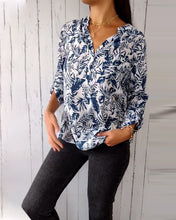 Teun | Casual Blouse met Bladprint en 3/4 Mouwen - ShanovaShanova